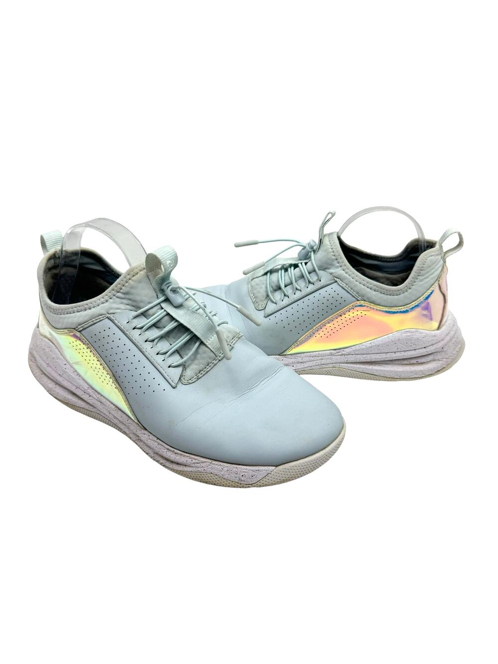 CLOVE Limited Edition Classic Light Blue Holographic Unisex Slip On Shoes